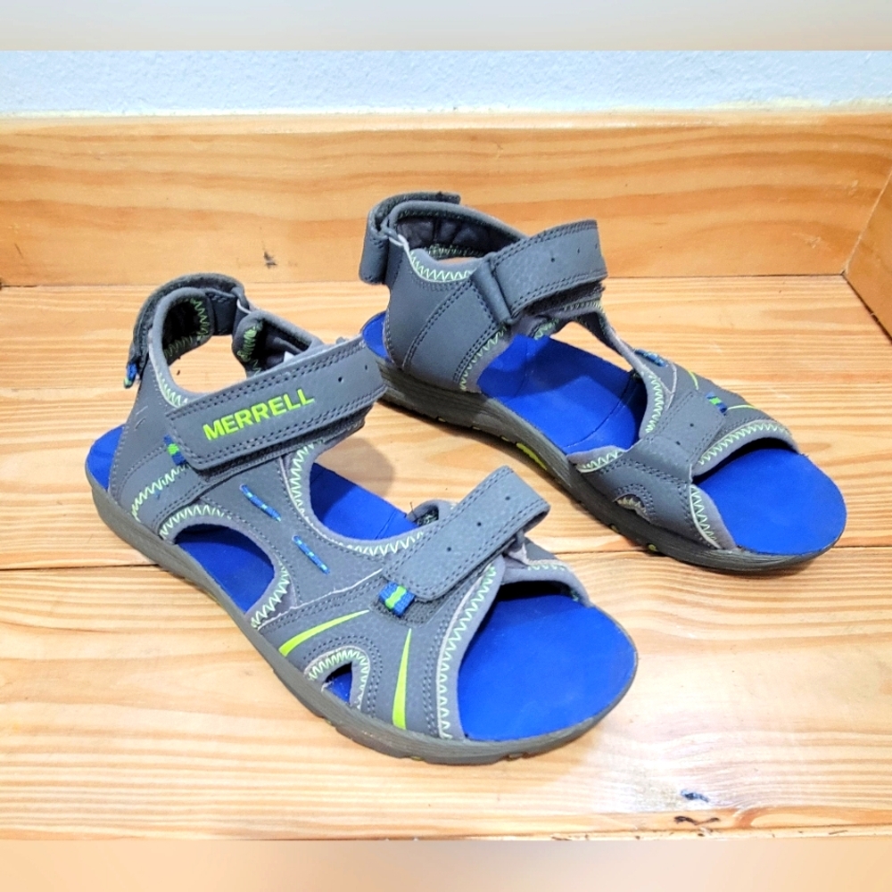 Merrell Panther Gray Leather Sandals Women's Sports Women 7‎ Athletic